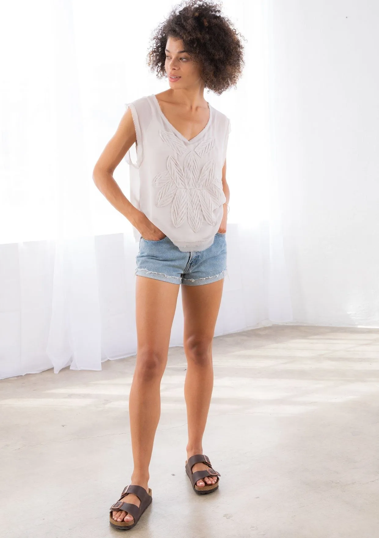 Waking Dreams Chiffon Applique Top