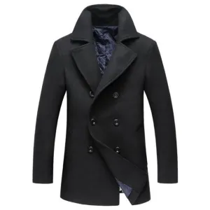 West Louis™ Slim Long Section Business Overcoat