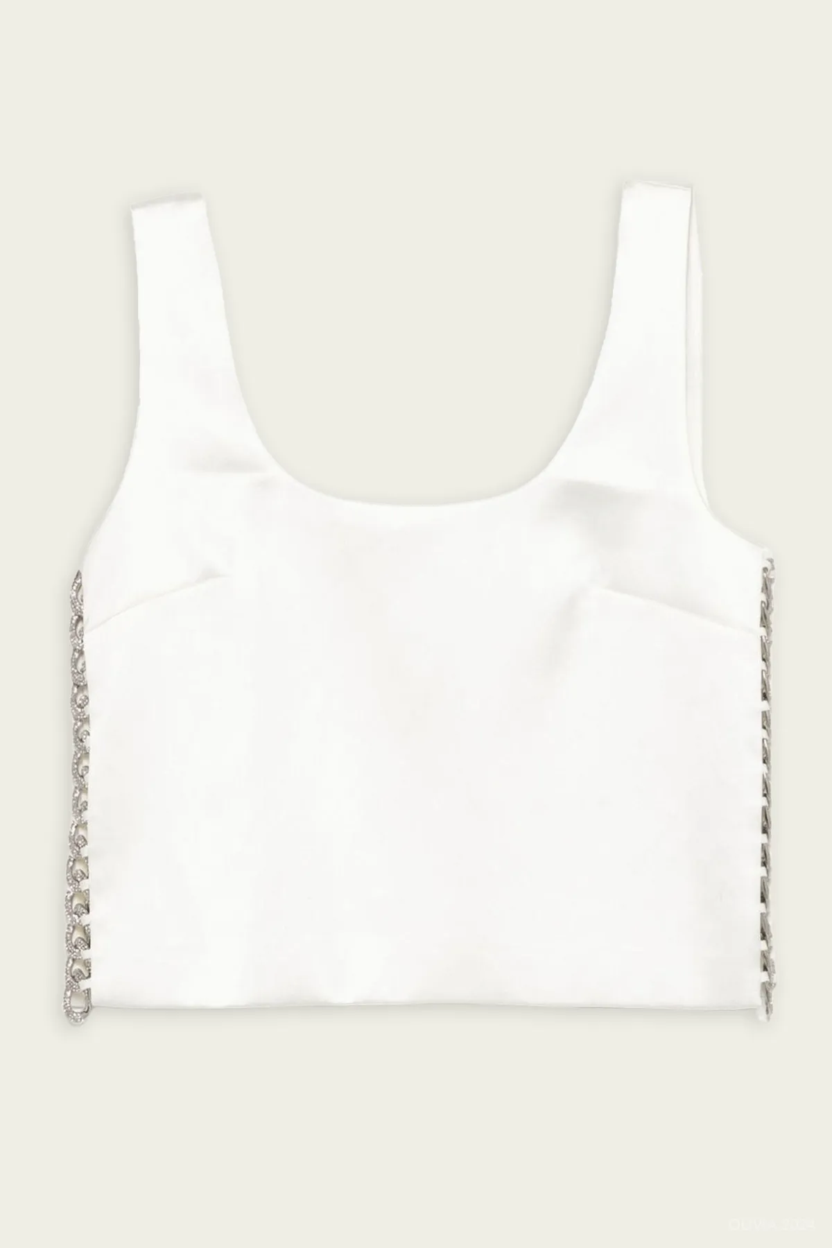 White Bonded Satin Vest