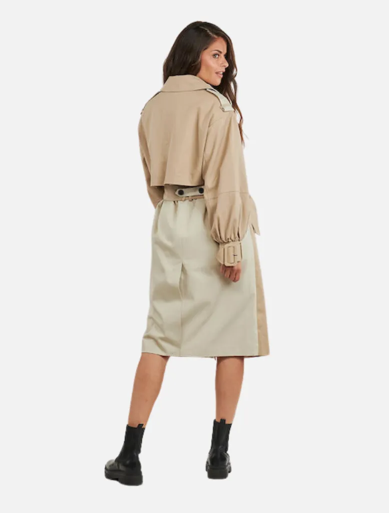 Women's beige coat with buttons