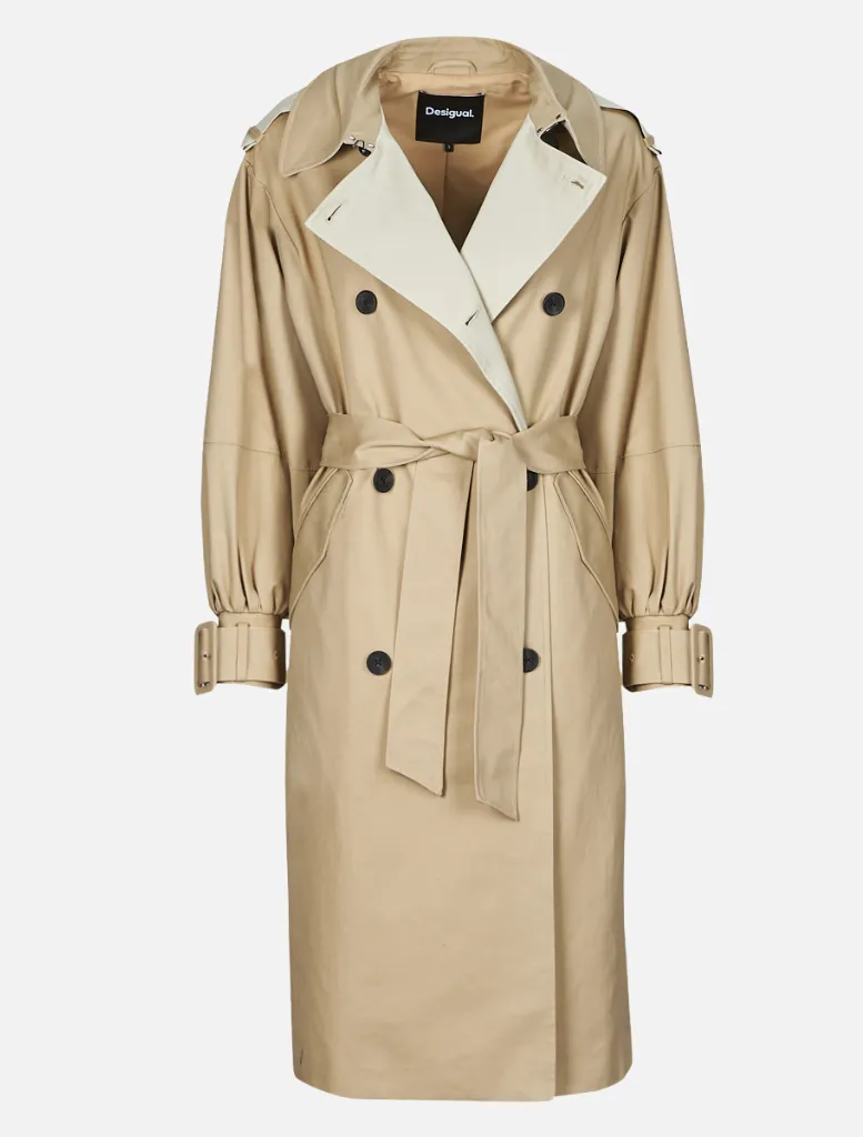 Women's beige coat with buttons