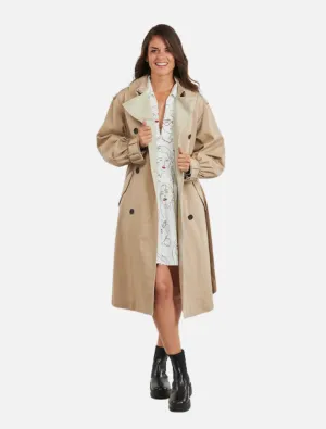 Women's beige coat with buttons