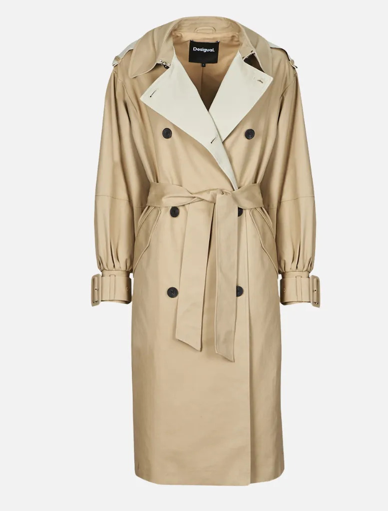 Women's beige coat with buttons
