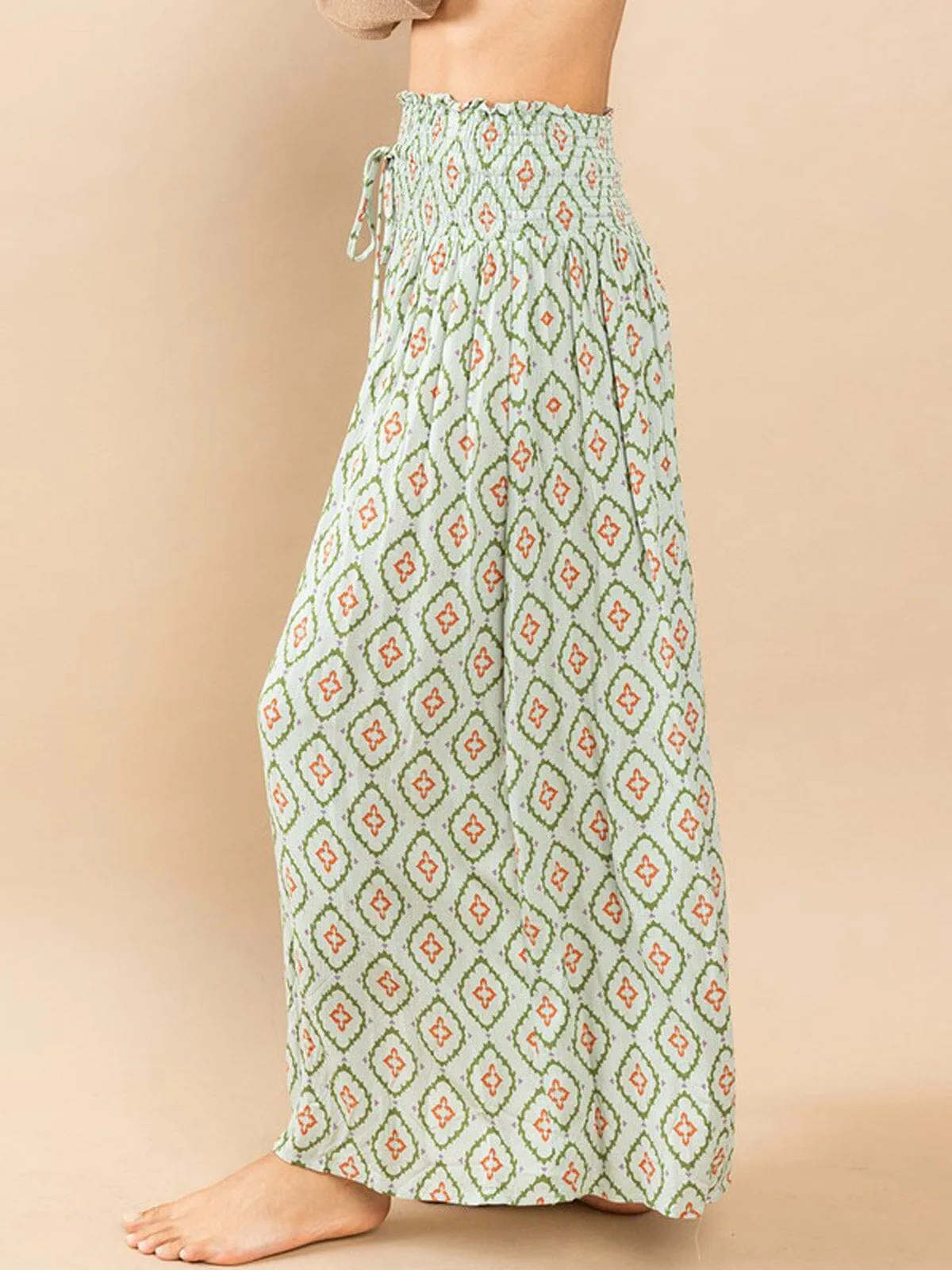 WOMEN'S ELASTIC WAIST MULTI PRINT MAXI SKIRT
