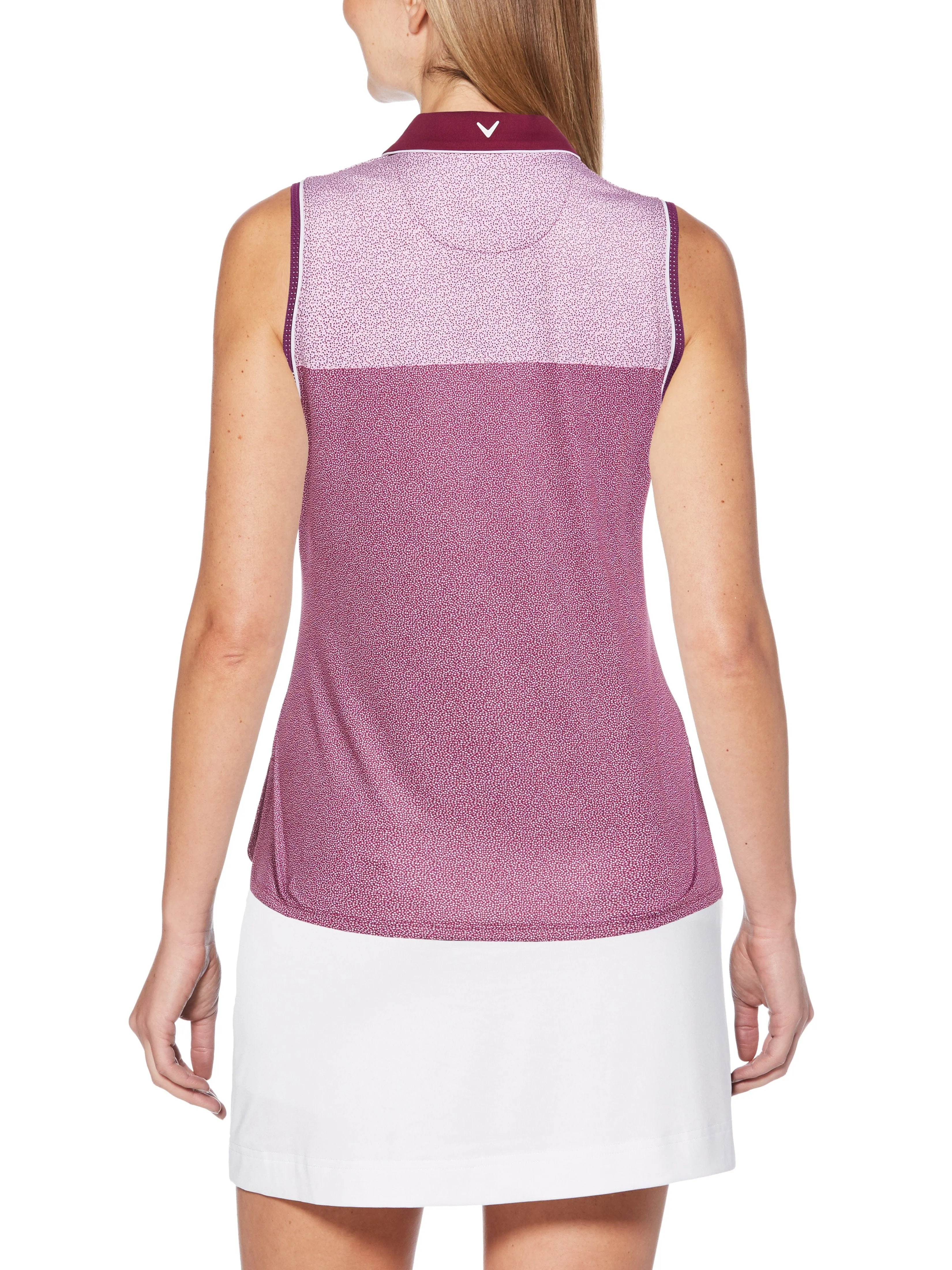 Womens Mini Leaf Color Block Polo