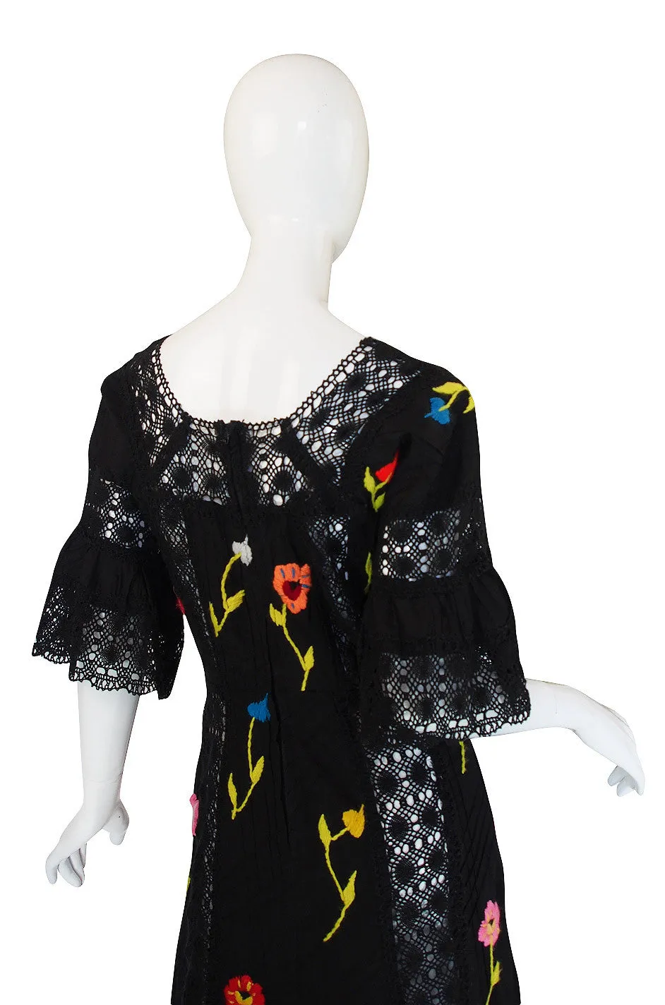 Wonderful 1960s Mexican Embroidered Maxi Dress