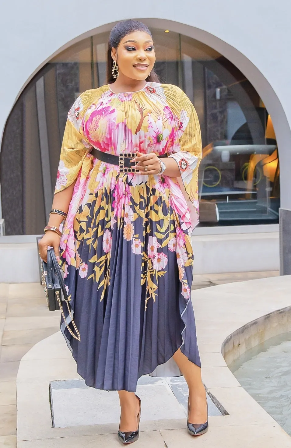 Zarina Florals- Pleats Kaftan Maxi Dress (New! 3 colors)